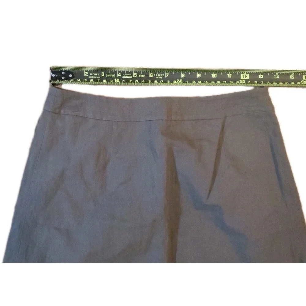 TALBOTS Petites Skirt Womens 2 Olive Green A Line Side Zip‎